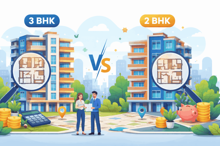 3 BHK vs 2 BHK Flats in Shela