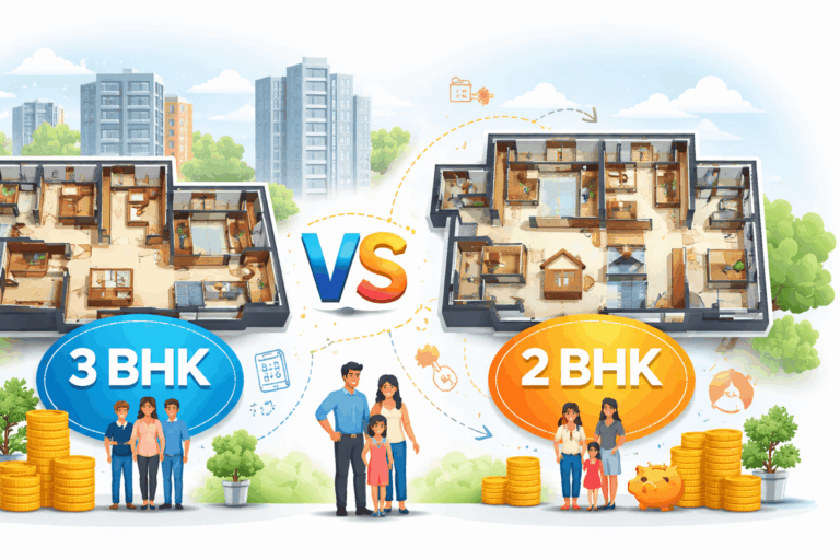 3 BHK vs 2 BHK Flats in Shela
