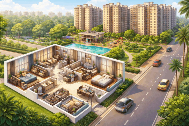 3 BHK Flats near VIP Road Shela